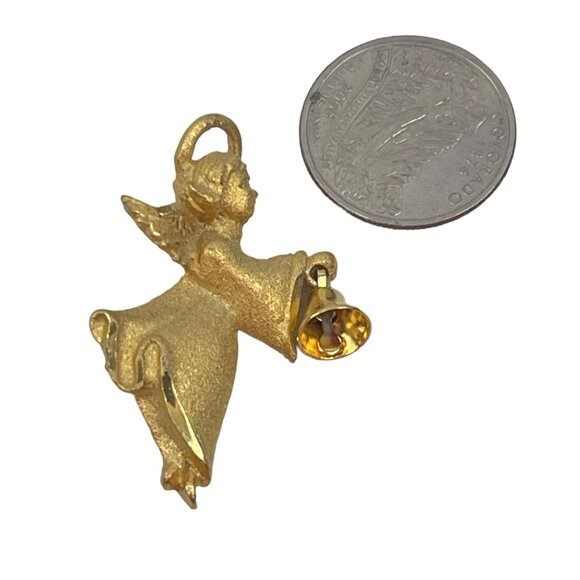 Vintage 1980s VCN Gold-Tone Cherub Angel Pin Brooch - Picture 4 of 7